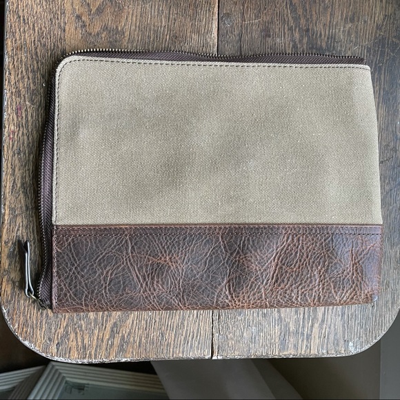 House of Jack Brown Leather and Canvas Wallet bag - Picture 9 of 13